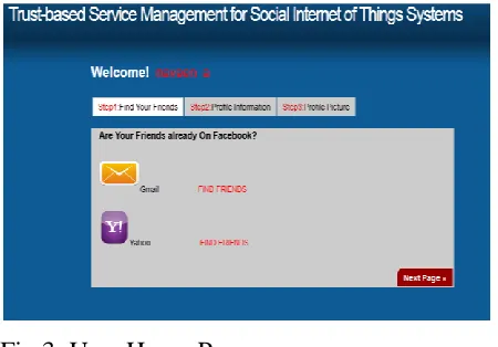 Fig 3: User Home Page. 