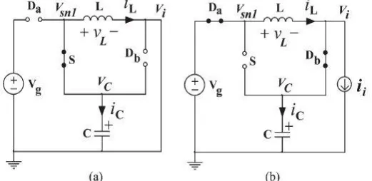 Fig.2. (a) Equivalent circuit diagram of SBI during the interval DT s (b) Equivalent circuit diagram of SBI during the interval (1-D)Ts 