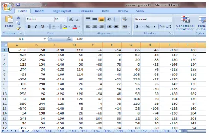 Fig. 5 patient 1 data as a excel worksheet 