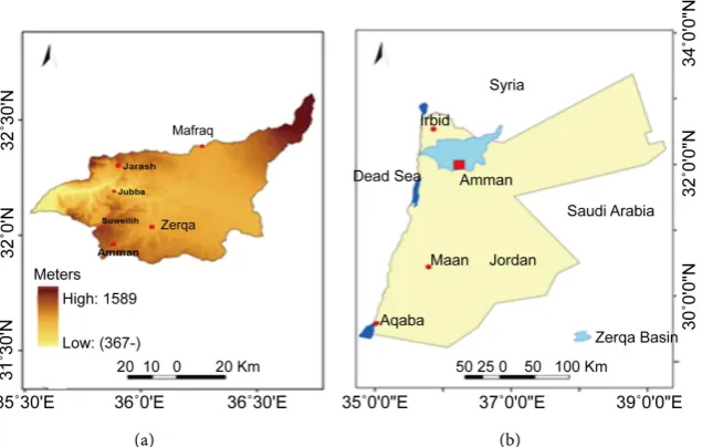 Figure 1. DEM (a) and location of the study area (b). 