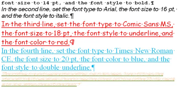 Figure 6. A text without any specific content, created only for the manipulation of soft-ware tools (sample text of a lesson plan written by an in-service teacher of Informatics)