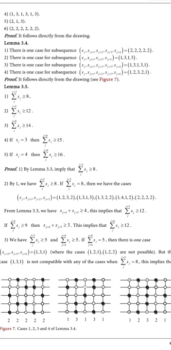 Figure 7. Cases 1, 2, 3 and 4 of Lemma 3.4. 