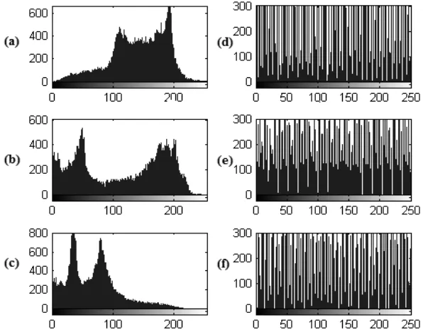 Fig. 5 Histogram analysis: (a) Histogram of red channel of plain image. (b) Histogram of green channel of plain image