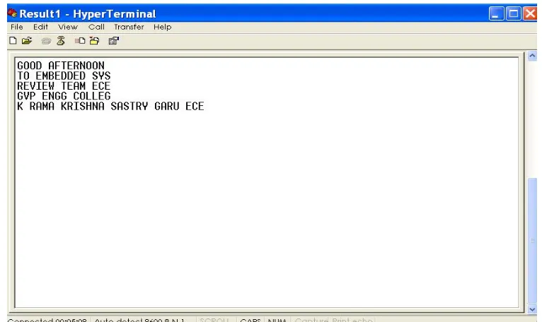 Fig. 5 Result on Hyper Terminal    