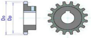 Figure 4.1shows the front and side views of the designed sprockets and the manufactured one