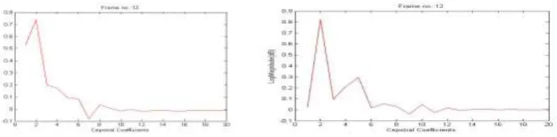 Figure 2.10: Cepstral Coefficients extracted from the 12th frame of Assamese word / nɔ / (ন) “Nine”, for a 