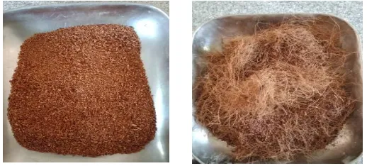 Fig 2 shows coir pith and fiber collected from Renuka Coir Products Gundakanahalli, Arsikere district, Karnataka 