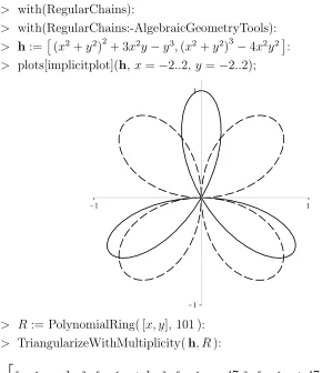 Table 1: Maple worksheet.