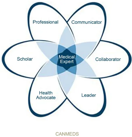 Figure 2. The CanMEDS diagram. Updated in 2015, the CanMEDS diagram highlights the central role of being a medical expert, but also the partially overlapping nature of other competencies