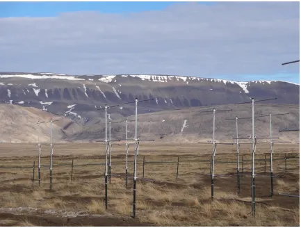 Figure 3.1: Yagi antennas.  Part of the antenna array located at Eureka, NU. 