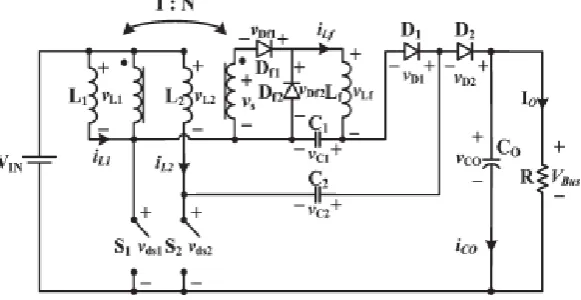 Figure 1: Proposed Interleaved high step-up boost converter.  