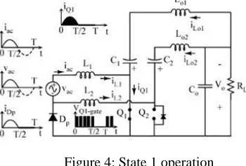 Figure 4: State 1 operation Stage3:- During this interval both the switch and diode are revere biased