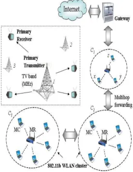 Fig 1 Cognitive Mesh Network  