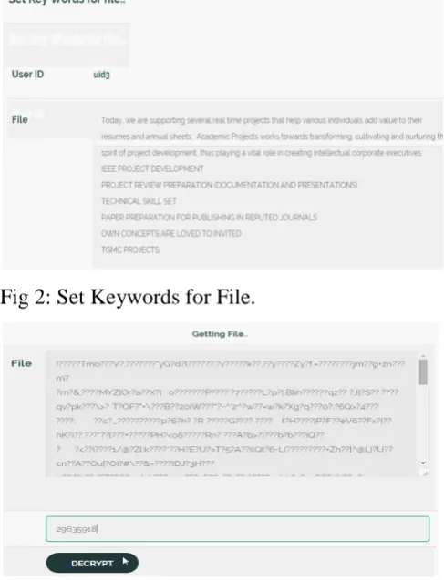Fig 2: Set Keywords for File. 