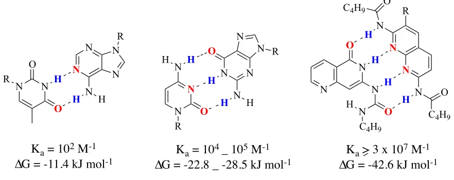 Figure 1: Increasing Ka value with an increase in the number of hydrogen bonds.  