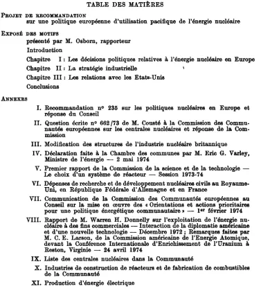 TABLE DES MATIERES 