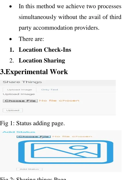 Fig 2: Sharing things Page. 
