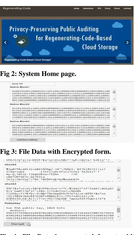 Fig 2: System Home page. 