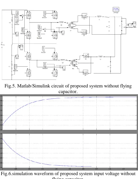 Fig.5. Matlab/Simulink circuit of proposed system without flying capacitor. 