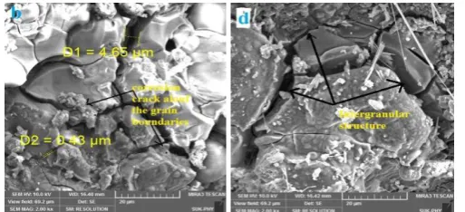 Fig.09. SEM image of fractured surface (applied stress = 366 MPa, Time to fail  = 166 hours ) Corrosive 