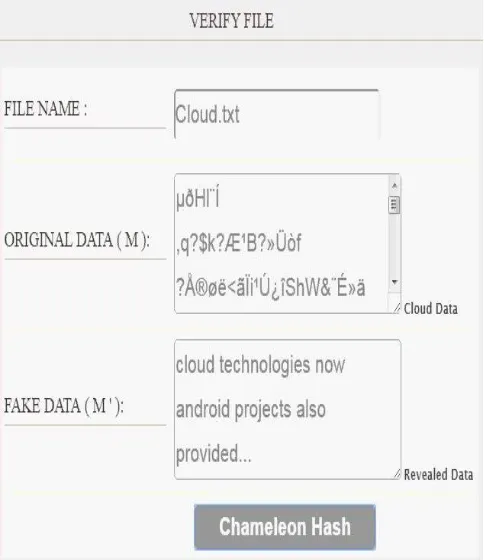 Fig 3: Verifying File Data between original 