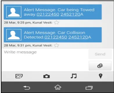 Fig 7Displaying car name and current location  
