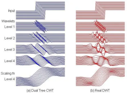 figure, it is obvious that the shift sensitivity of real DWT is poorer than that of DTCWT