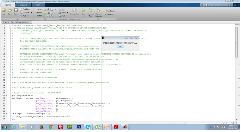 Fig .8 MATLAB identifying the corrected speech   