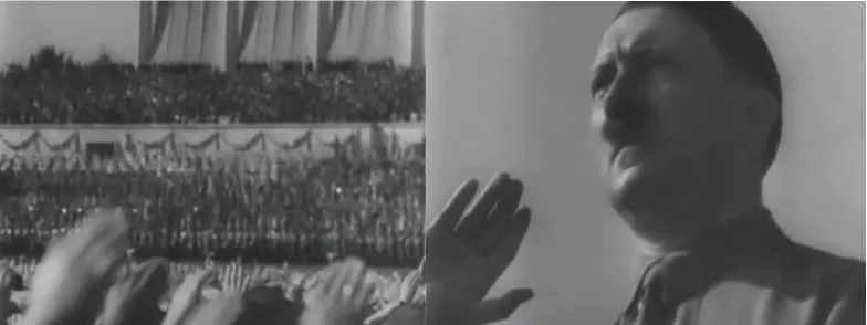 Figure 9: Succeeding shots from Leni Riefenstahl’s Triump of the Will (1935) 