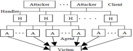 Figure 2. Agent Handler Model of DDoS Attack  (Specht and Lee, 2004)  