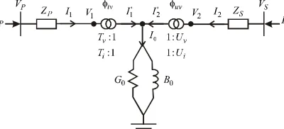 Fig. 2. Equivalent circuit of the two winding transformer 