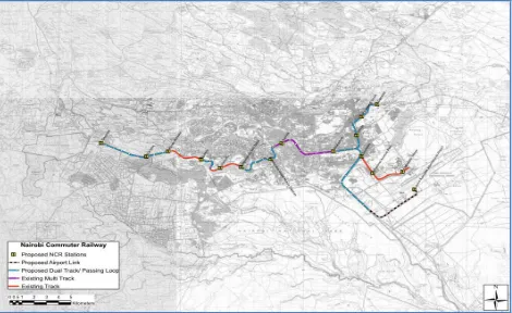 Figure 4: Map of Nairobi Commuter Rail Service 