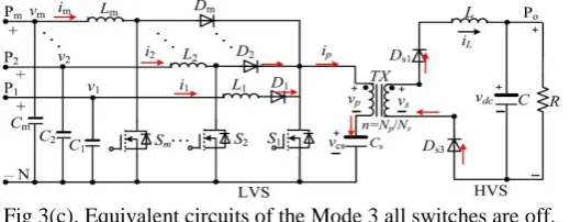 Fig 3(c). Equivalent circuits of the Mode 3 all switches are off.  