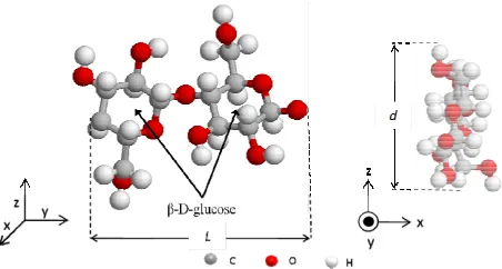 Figure 1. All-Atom (AA) model of cellulose molecule. 