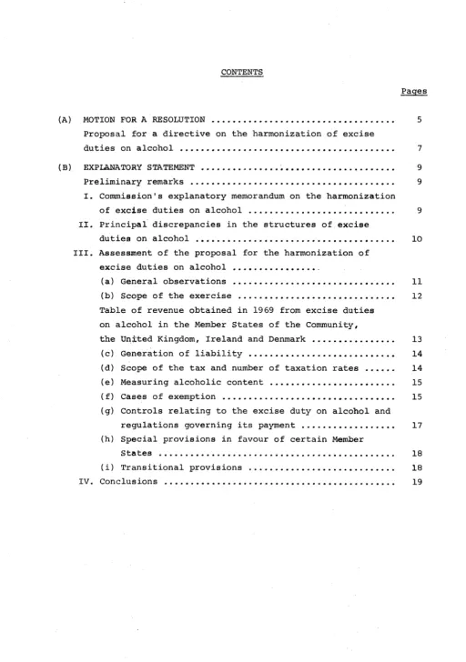 Table of revenue obtained in 1969 from excise duties 