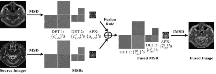 Figure 3.General procedure of MSD-based image fusion in a 2-D case   