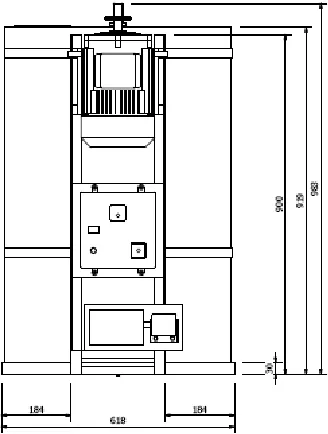 Figure 4. Front view of the dryer. 