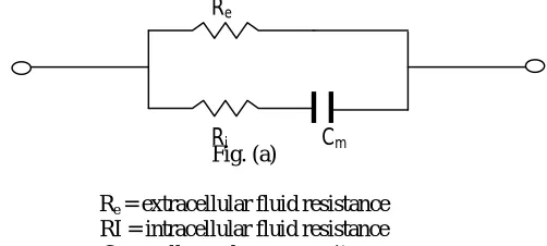 Fig. (a)  = extracellular fluid resistance 
