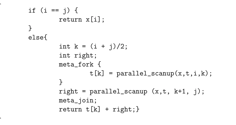 Figure 3.2: Example of a MetaFork program with a parallel region.