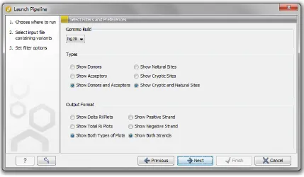 Figure 3. Shannon pipeline genome build, filtering, and display options. 