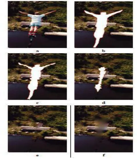 Figure 4.  Image restoration example. (a) Original image. The text occupies 9% of the total image area