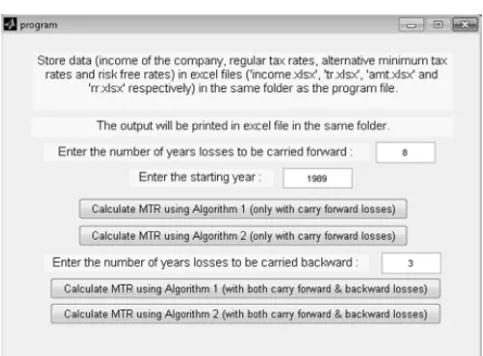 Figure 1: Form to calculate marginal tax rate 