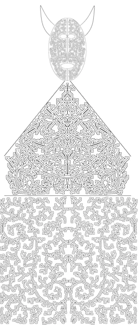 Figure 4. Examples of the result of computational simulations upon three different shape of drawing spaces: rectangle (bottom), triangle (middle), and ellipse (top)