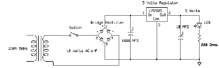 Fig. 4 Voltage Regulator 5V Circuit  