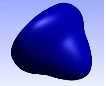Figure 2.1: The surface ∂D with one conical point