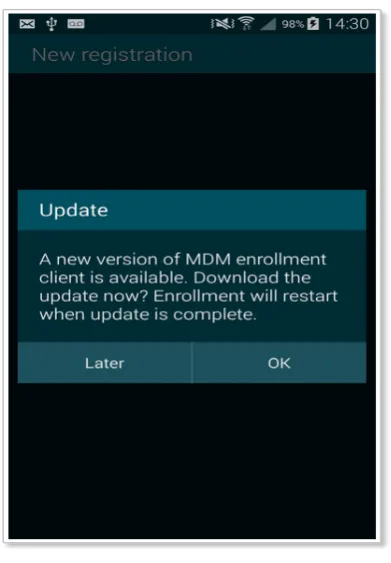Figure 3: Screenshot of malicious update 