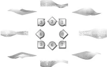 Fig 4. Derivative of Gaussian compass masks  