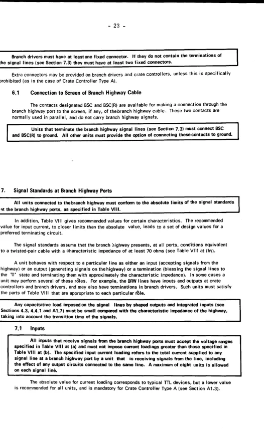 Table VIII at (b). The specified input current loading refers to the total current supplied to any signal line at a branch highway port by a unit that is receiving signals from the line, including the effect of any output circuits connected to the same lin