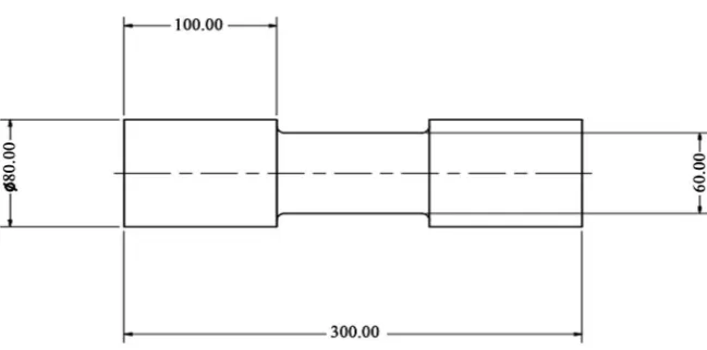 Figure 4. Working drawing of tensile test piece. 
