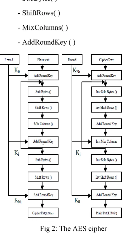 Fig 2: The AES cipher 